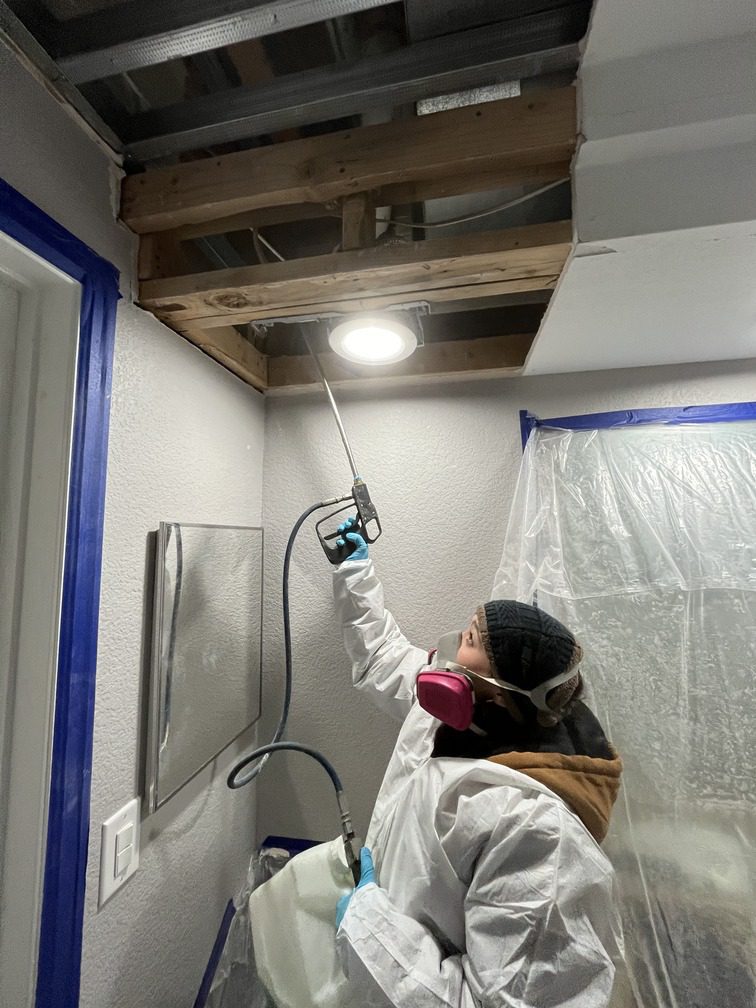 employee treating mold after water damage in Boulder CO