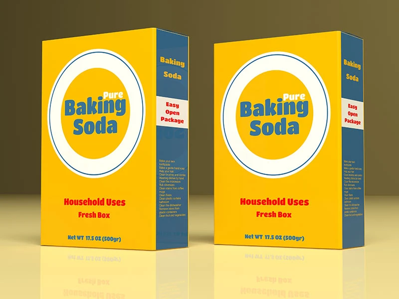 two boxes of baking soda on the kitchen counter