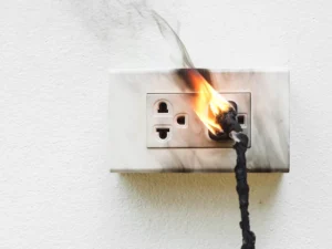 Electrical failure resulting in electricity wire burnt
