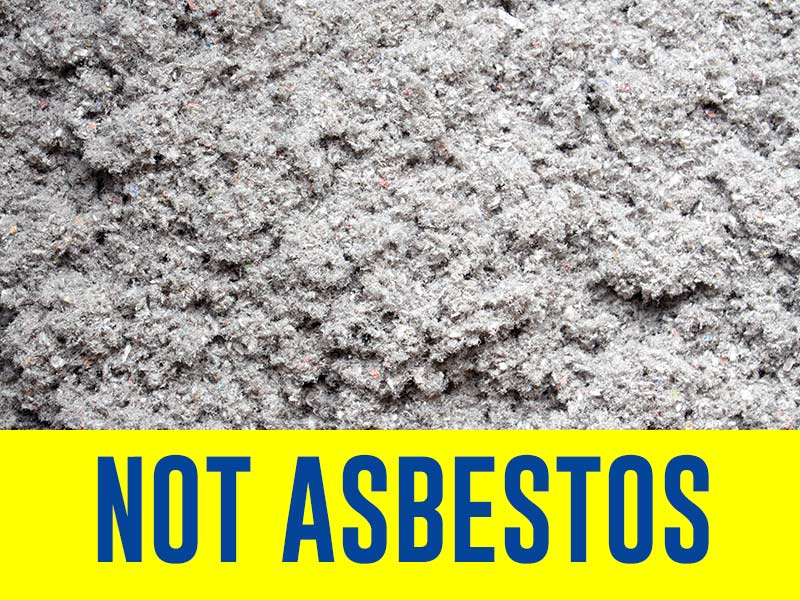 eco-friendly cellulose insulation made from recycled paper (not asbestos graphic)