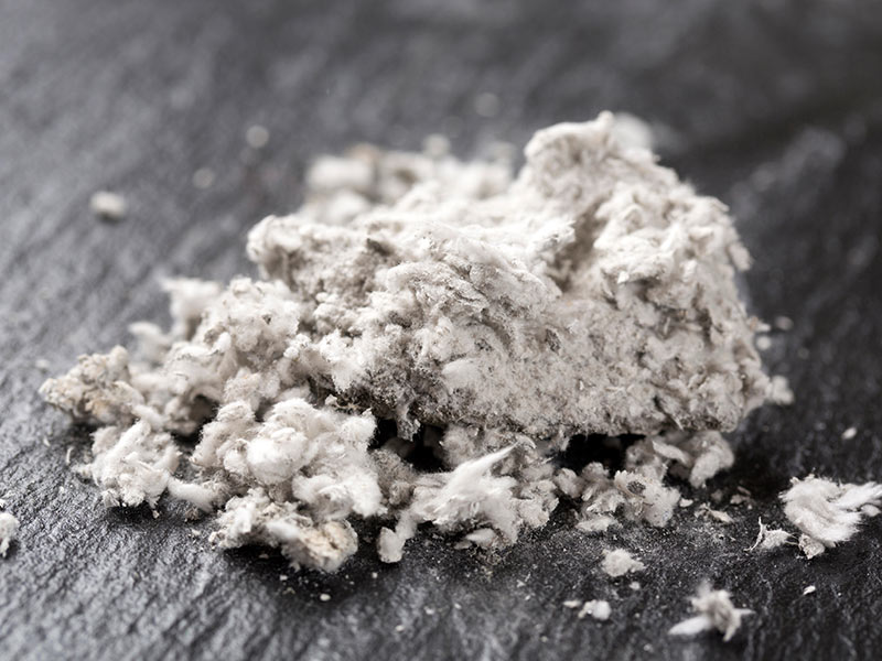 crumbly asbestos on a home floor