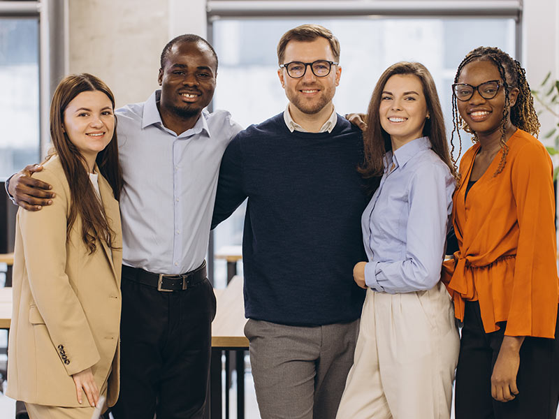 Professional business team bonding