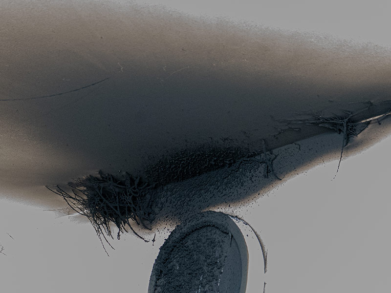 soot tags on wall and ceiling