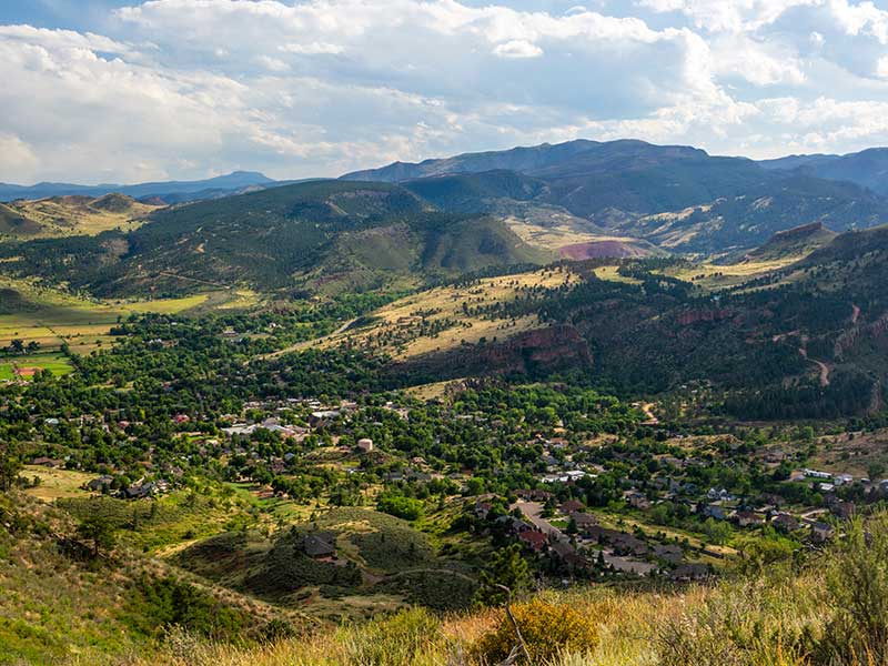 Lyons, Colorado in the Rocky Mountains on a Summer Day