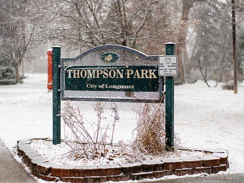 thompson park sign in longmont
